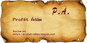 Profét Ádám névjegykártya